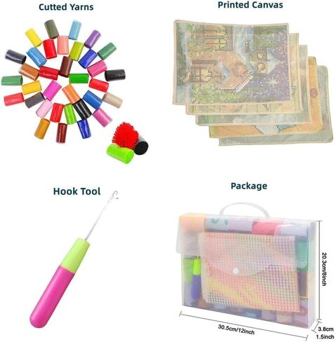 Generic Pig Family Latch Hook Kits Rug DIY Cushion Tapestry Making Crochet Hook Mat Making Kits Color Preprinted Pattern Canvas DIY Carpet Needlework Crochet Kits 52x38cm (cll-134) in Saudi Arabia