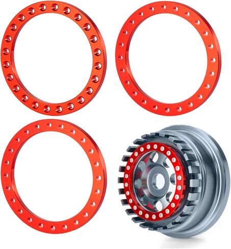 4PCS Aluminum Beadlock Wheel Ring for 1/7th UDR Arrma 6S UDR Unlimited Desert Racer RC Crawler Car Upgrade Parts (Titanium) in Kuwait