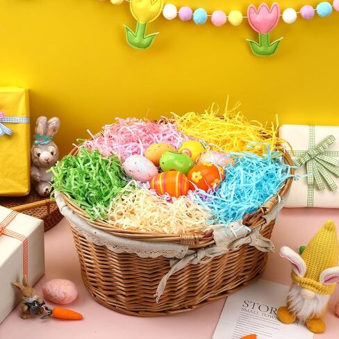 MARFOREVER 100g Colorful Easter Grass Raffia Shredded Paper Grass for Easter Basket Filling Gift Wrapping Basket Filler Bulk for Egg Hunt Decor Spring Holidays Party Favors Decorations and Stuffers in Saudi Arabia