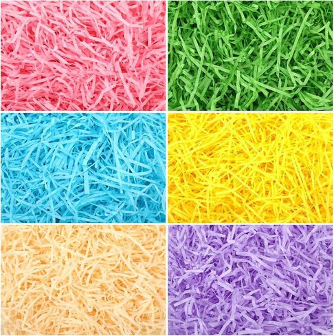 MARFOREVER 100g Colorful Easter Grass Raffia Shredded Paper Grass for Easter Basket Filling Gift Wrapping Basket Filler Bulk for Egg Hunt Decor Spring Holidays Party Favors Decorations and Stuffers in Saudi Arabia