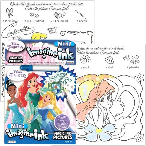 Kids Imagine Ink Coloring Book Super Set - Bundle 3 Imagine Ink Mess-Free Activity Books Featuring Disney Princess, Minnie Mouse, Moana | Art Books for Girls, Toddlers in Saudi Arabia