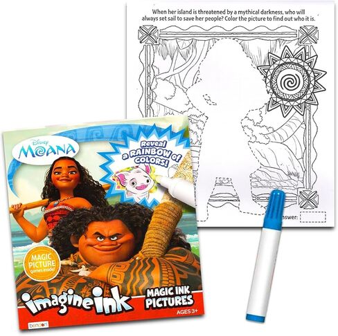 Kids Imagine Ink Coloring Book Super Set - Bundle 3 Imagine Ink Mess-Free Activity Books Featuring Disney Princess, Minnie Mouse, Moana | Art Books for Girls, Toddlers in Saudi Arabia