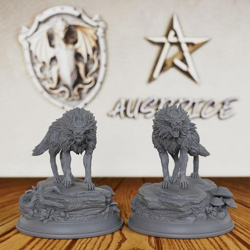 مجموعة مصغرة غير مطلية على سطح الطاولة من AUSPDICE Forest Wolf، DND Minis للأبراج المحصنة والتنينات، ملحقات ألعاب TTRPG، تمثال لعب الأدوار الخيالي، رائع لمواجهات الغابات وتخصيص الوحوش -AS828 in Kuwait
