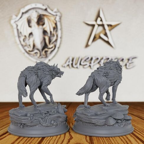 مجموعة مصغرة غير مطلية على سطح الطاولة من AUSPDICE Forest Wolf، DND Minis للأبراج المحصنة والتنينات، ملحقات ألعاب TTRPG، تمثال لعب الأدوار الخيالي، رائع لمواجهات الغابات وتخصيص الوحوش -AS828 in Kuwait
