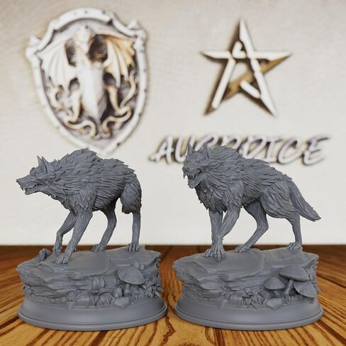 مجموعة مصغرة غير مطلية على سطح الطاولة من AUSPDICE Forest Wolf، DND Minis للأبراج المحصنة والتنينات، ملحقات ألعاب TTRPG، تمثال لعب الأدوار الخيالي، رائع لمواجهات الغابات وتخصيص الوحوش -AS828 in Kuwait