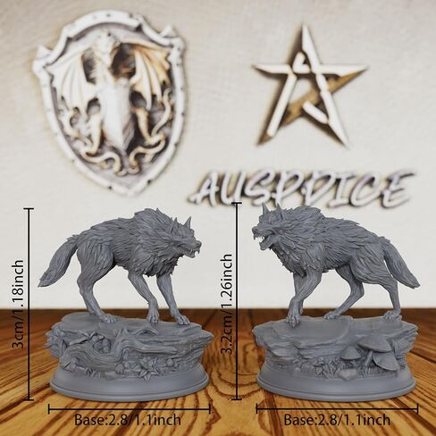 مجموعة مصغرة غير مطلية على سطح الطاولة من AUSPDICE Forest Wolf، DND Minis للأبراج المحصنة والتنينات، ملحقات ألعاب TTRPG، تمثال لعب الأدوار الخيالي، رائع لمواجهات الغابات وتخصيص الوحوش -AS828 in Kuwait
