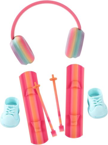 Doll Ski Accessories Set, Snowshoes Snowboard Ski Poles & Headphone Stylish Winter 17cm Dolls Outfit Accessories Collectors Gift in Saudi Arabia