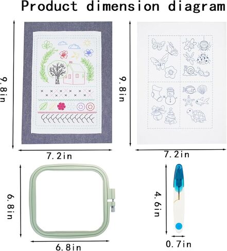 XuZBDia DIY Embroidery Book,Handmade Embroidery Stitch Book Set,with Embroidered Instructions Attached. in Saudi Arabia