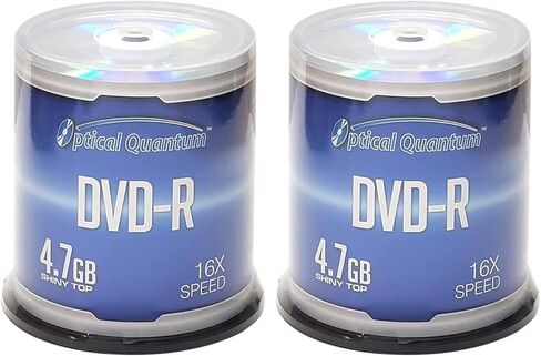 قرص وسائط أوبتيكال كوانتوم DVD-R 4.7 جيجا بايت 16x فضي - 100 قرص دوار (FFP) OQDMR16ST-BX in Saudi Arabia