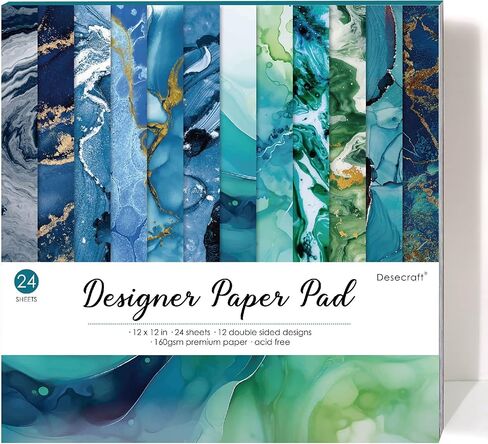 12x12 Ocean Marble Scrapbook Cardstock Decorative Paper for Card Making Journaling Planner Origami Decopage Decorative Spring Scrapbook Paper in Saudi Arabia