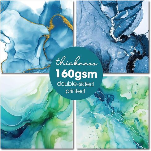 12x12 Ocean Marble Scrapbook Cardstock Decorative Paper for Card Making Journaling Planner Origami Decopage Decorative Spring Scrapbook Paper in Saudi Arabia