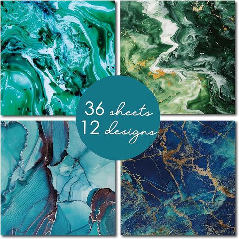 12x12 Ocean Marble Scrapbook Cardstock Decorative Paper for Card Making Journaling Planner Origami Decopage Decorative Spring Scrapbook Paper in Saudi Arabia