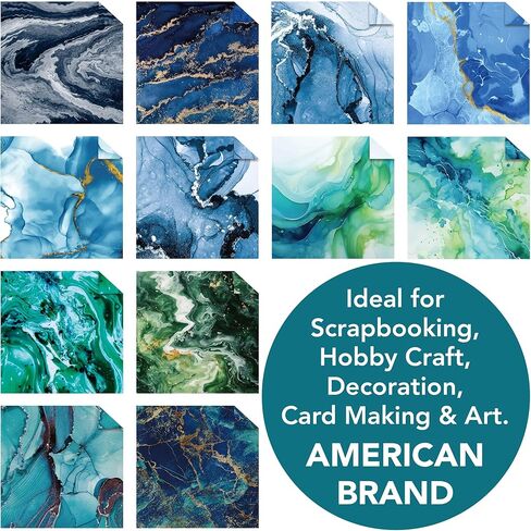 12x12 Ocean Marble Scrapbook Cardstock Decorative Paper for Card Making Journaling Planner Origami Decopage Decorative Spring Scrapbook Paper in Saudi Arabia