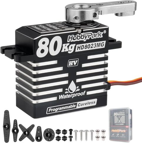 HobbyPark مقاوم للماء 80 كجم عزم دوران عالٍ RC محرك مؤازر بدون قلب محرك مؤازر رقمي قياسي HV معدات معدنية لـ 1/8 1/10 RC الزاحف سيارة شاحنة عربات التي تجرها الدواب بشير حافظة قصيرة 180 درجة حافظة ألومنيوم in Saudi Arabia