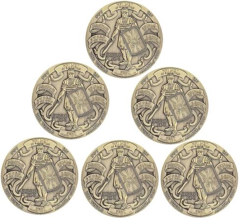 Put On The Full Armor of God Challenge Coin Ephesians 6:10-12 Collector's Medallion (Pack of 6) in Saudi Arabia