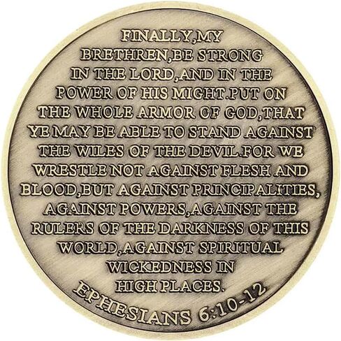 Put On The Full Armor of God Challenge Coin Ephesians 6:10-12 Collector's Medallion (Pack of 6) in Saudi Arabia