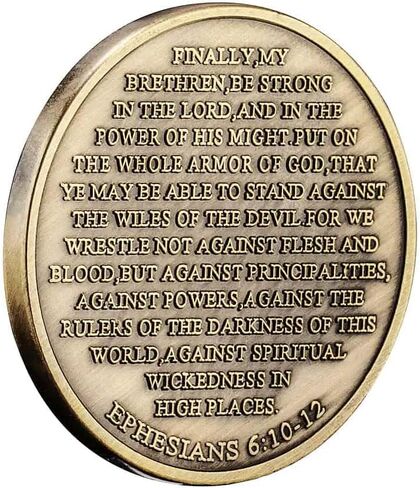 Put On The Full Armor of God Challenge Coin Ephesians 6:10-12 Collector's Medallion (Pack of 6) in Saudi Arabia