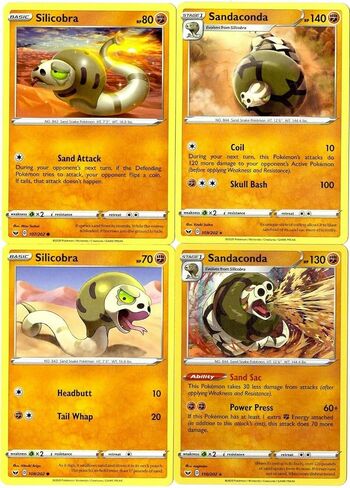 Sandaconda 110/202 & 109/202 - Sword & Shield - Pokemon Evolution 4 Card Lot - Rare Stage 1 in Saudi Arabia