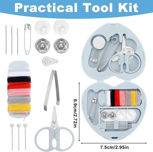 Tyqour Small Mini Sewing Kit Travel for Adults, Small Sewing Kit Travel Size Portable Tiny Thread Needle Repair Kits for Women Wedding Starter Mom Traveling Beginner Traveler Hotel in Saudi Arabia