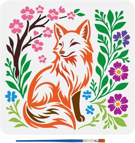 استنسل رسم بأنسجة خط الدائرة من FINGERINSPIRE مع فرشاة طلاء مقاس 11.8 × 11.8 بوصة استنسل أنماط نسيجية مجردة قابلة لإعادة الاستخدام استنسل أنماط تكنولوجية وإلكترونية للرسم على الحائط الخشبي in Kuwait