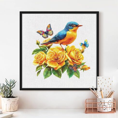 Lavender Cross Stitch Kits - Cute Flowers Series | Beginner-Friendly DIY Embroidery Kit with 11CT Fabric & Vibrant Threads | DIY Mindful Gift for Home/Office Decor 9.45 x 9.45 Inch-13 in Saudi Arabia
