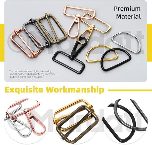 90 قطعة على شكل حرف D مشبك دوار على شكل جراد البحر وحلقة معدنية على شكل حرف D، مشبك منزلق مستطيل لحقائب الأحزمة اليدوية، ألوان مختلطة in Kuwait