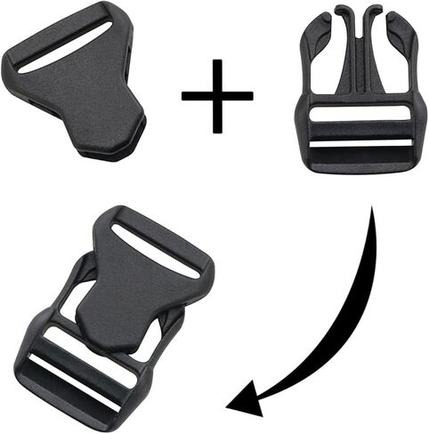 10PCS 20mm Side Release Buckles 0.78 inch Inner Diameter Plastic Anti Pinching Buckles for Outdoor Hiking Waist Packs Tactical Backpack Straps and Emergency Webbing Adjustment Accessories in Saudi Arabia