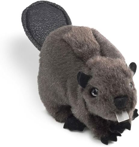 Folkmanis Mini Beaver Finger Puppet, Brown, Black, 1 EA in Saudi Arabia