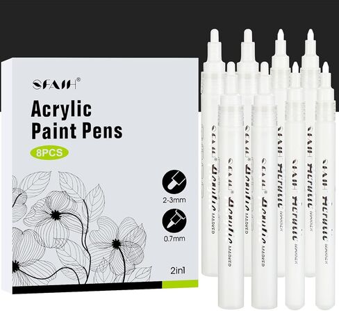 SFAIH 48 Vibrant Acrylic Paint Markers - [Ultra High Coverage]1-2mm Fine Tip Paint Pens for Any Surface Graffiti DIY Crafts, Non-Bleeding, Art Craft Supplies Kit, Rock Fabric Wood Glass Canvas Ceramic in Saudi Arabia
