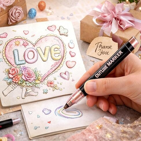 أقلام تحديد الخطوط العريضة Dreamy Sparkle ذات الخطوط المزدوجة، أقلام لامعة معدنية ذاتية التحديد، أقلام تحديد مزدوجة الخط 2 في 1 مع تأثير لامع، لليوميات، تلوين البالغين، مستلزمات التخطيط الفني (12 قطعة) in Kuwait