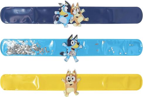 أساور LUV HER Bluey 3 Slap للفتيات - سوار معصم ممتع يتميز باللون الأزرق - مقاس قابل للتعديل - هدية أو هدية لحفلة عيد الميلاد - للأعمار من 3 سنوات فما فوق in Kuwait