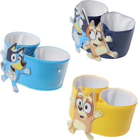 أساور LUV HER Bluey 3 Slap للفتيات - سوار معصم ممتع يتميز باللون الأزرق - مقاس قابل للتعديل - هدية أو هدية لحفلة عيد الميلاد - للأعمار من 3 سنوات فما فوق in Kuwait
