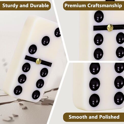 مجموعة ألعاب الدومينو، 28 قطعة دومينو مع 4 رفوف خشبية، ألعاب لوحية خشبية كلاسيكية، لعبة سفر محمولة مع حقيبة حمل in Kuwait