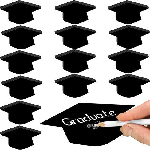 Geyee 108 Pcs Graduation Cap Cutouts Decorations Paper Hat Cutouts Craft Bulletin Board Decorations for Student Teacher School Classroom Chalkboard Wall Graduation Party Supplies(Black) in Saudi Arabia