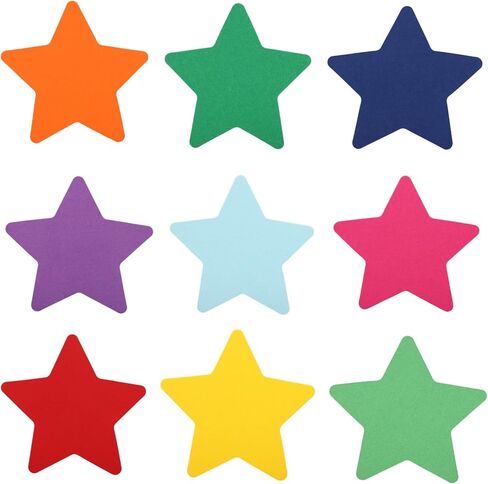 200pcs Colorful Star Cutouts, 4in/10cm Double Sided Paper Cardboard Star Shape Die Cuts Cut Out for Classroom Bulletin Board Party Wall Decor Decoration & DIY School Craft Projects (9 Colors) in Saudi Arabia