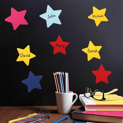 200pcs Colorful Star Cutouts, 4in/10cm Double Sided Paper Cardboard Star Shape Die Cuts Cut Out for Classroom Bulletin Board Party Wall Decor Decoration & DIY School Craft Projects (9 Colors) in Saudi Arabia