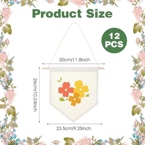 12 PCS Canvas Banners Wall Hanging Brooch Jewelry Storage Case Stand Enamel Pin Display, Sublimation blank Banner,Holder Earrings Necklace Pin Collection Organizer in Kuwait