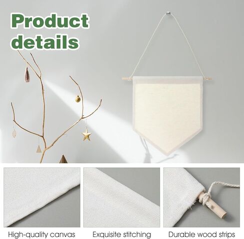 12 PCS Canvas Banners Wall Hanging Brooch Jewelry Storage Case Stand Enamel Pin Display, Sublimation blank Banner,Holder Earrings Necklace Pin Collection Organizer in Kuwait