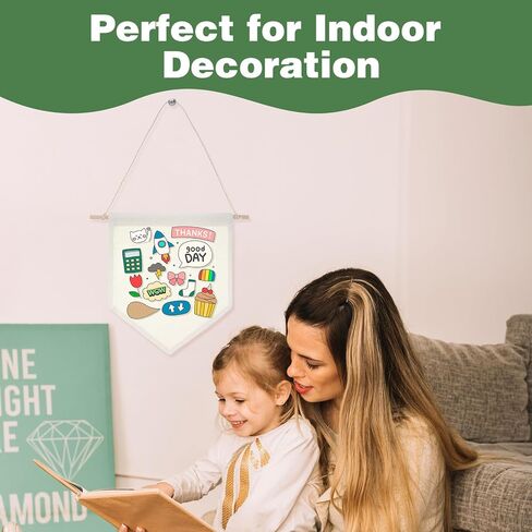 12 PCS Canvas Banners Wall Hanging Brooch Jewelry Storage Case Stand Enamel Pin Display, Sublimation blank Banner,Holder Earrings Necklace Pin Collection Organizer in Kuwait