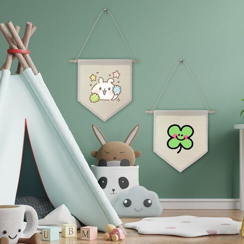 12 PCS Canvas Banners Wall Hanging Brooch Jewelry Storage Case Stand Enamel Pin Display, Sublimation blank Banner,Holder Earrings Necklace Pin Collection Organizer in Kuwait