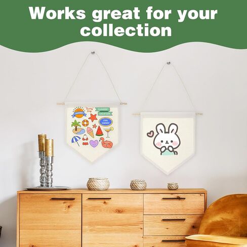 12 PCS Canvas Banners Wall Hanging Brooch Jewelry Storage Case Stand Enamel Pin Display, Sublimation blank Banner,Holder Earrings Necklace Pin Collection Organizer in Kuwait