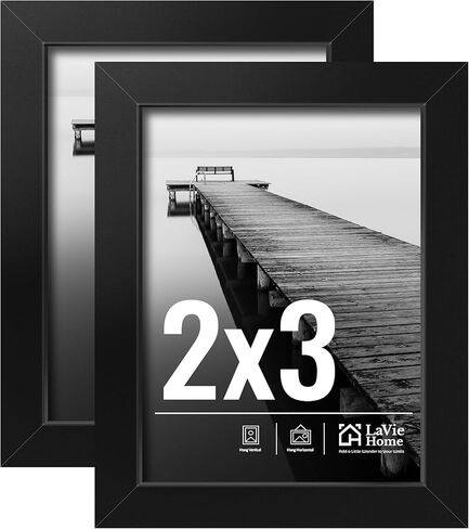 إطار ملصق LaVie Home مقاس 20 × 24 عبوتين باللون الأسود، صور عرض مقاس 16 × 20 مع حصيرة أو 20 × 24 بدون حصيرة، إطارات ملصقات معرض الحائط أفقيًا أو رأسيًا مع زجاج شبكي عالي الدقة مناسب للصور العائلية، والكريسماس، والذكرى السنوية، والزفاف، وديكور المنزل in Kuwait
