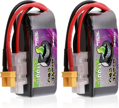 بطارية ليبو OVONIC 2S 1100 مللي أمبير في الساعة 7.6 فولت 60C مع قابس XT30 عالي الجهد [عبوة واحدة تتضمن بطاريتين] in Saudi Arabia