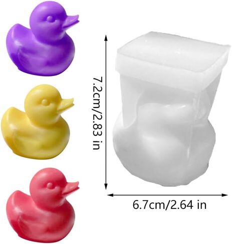 2 PCS Duck Silicone Molds Soap Making, TuNan 3D Duck-Shaped Chocolate Fondant Mould for Resin, Plaster, Clay DIY Craft in Saudi Arabia