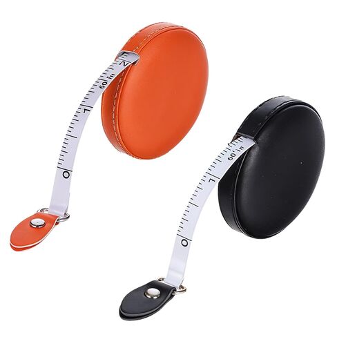 Small Measuring Tape 2PCS Leather Body Measuring Tape Mini Soft -ape Measure Button Double-Sided for Sewing Fabric Tailors Measurements(Black/Orange, 60 Inch/1.5 M) in Saudi Arabia