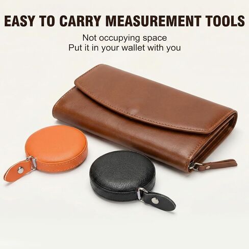 Small Measuring Tape 2PCS Leather Body Measuring Tape Mini Soft -ape Measure Button Double-Sided for Sewing Fabric Tailors Measurements(Black/Orange, 60 Inch/1.5 M) in Saudi Arabia