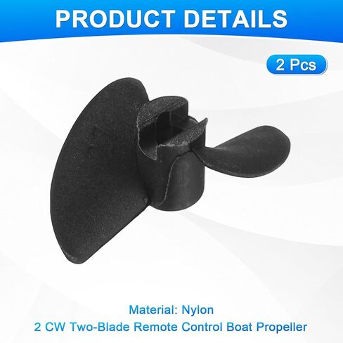 MECCANIXITY 2pcs RC قارب المروحة، 2 شفرات مراوح 3.17mm ثقب ضياء 27mm OD 40mm الملعب CW في اتجاه عقارب الساعة الدورية الحفر المروحة لقارب RC، DIY نموذج السفينة، أسود in Saudi Arabia