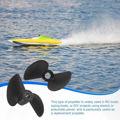 MECCANIXITY 2pcs RC قارب المروحة، 2 شفرات مراوح 3.17mm ثقب ضياء 27mm OD 40mm الملعب CW في اتجاه عقارب الساعة الدورية الحفر المروحة لقارب RC، DIY نموذج السفينة، أسود in Saudi Arabia