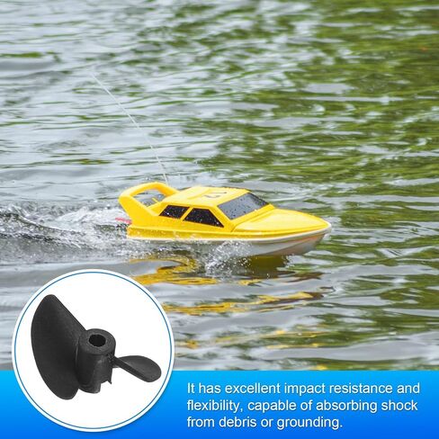 MECCANIXITY 2pcs RC قارب المروحة، 2 شفرات مراوح 3.17mm ثقب ضياء 27mm OD 40mm الملعب CW في اتجاه عقارب الساعة الدورية الحفر المروحة لقارب RC، DIY نموذج السفينة، أسود in Saudi Arabia