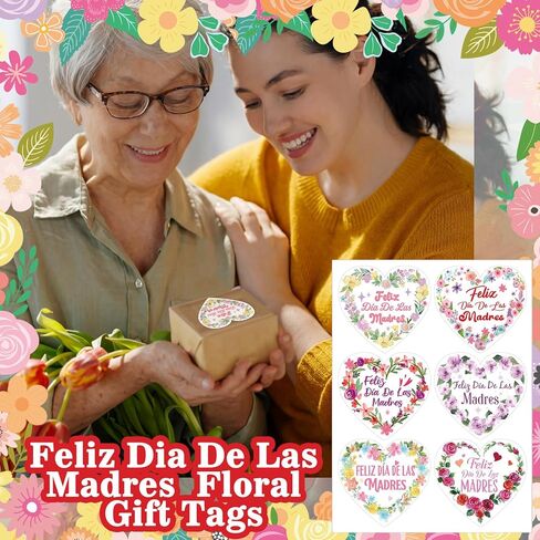 Kigeli 120 جهاز كمبيوتر شخصى Feliz Dia De Las Madres ملصقات عيد الأم المكسيكية ملصقات الأزهار 2 "الزهور المكسيكية عيد الأم هدية العلامات التسميات العلامات الحالية لبطاقات ختم المغلف هدية التفاف الطرف تفضل الديكور in Kuwait